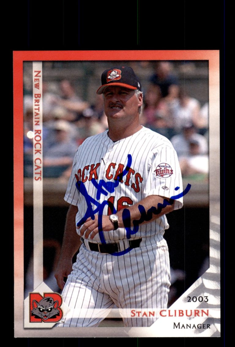 Signed Baseball Card Auto Stan Cliburn 2003 Grandstand New Britain Rock Cats