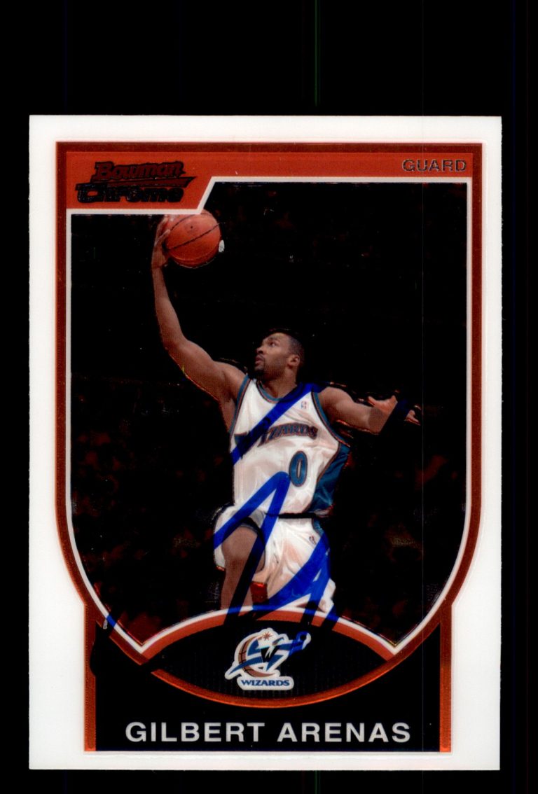 Signed Basketball Card Auto Gilbert Arenas 2007-08 Bowman Chrome #1 Wizards