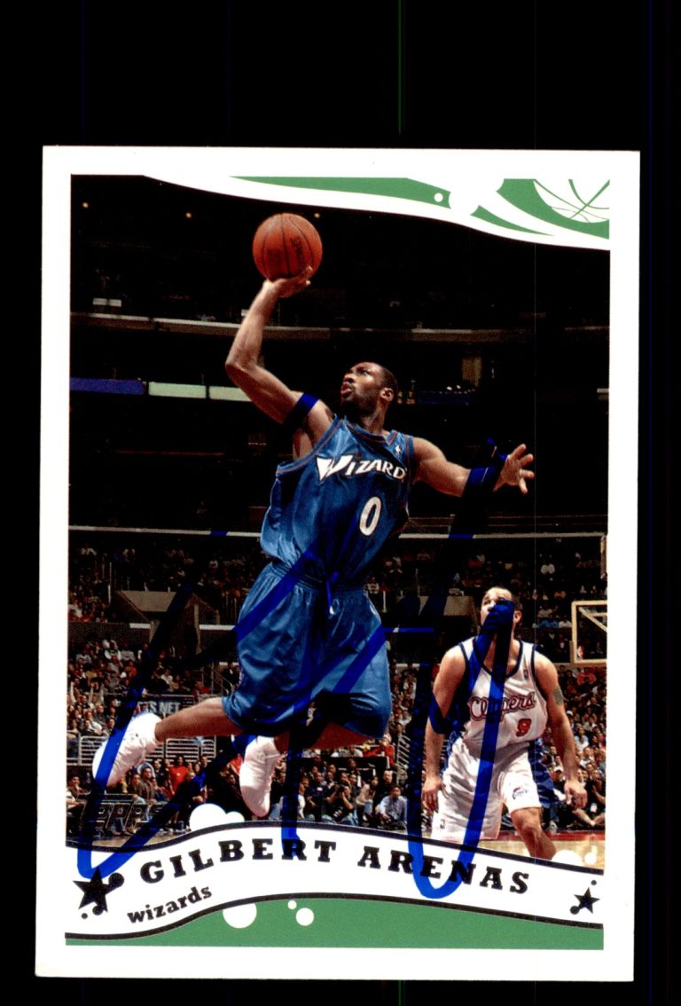 Signed Basketball Card Auto Gilbert Arenas 2005-06 Topps #10 Washington Wizards