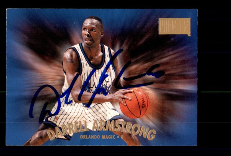 Signed Basketball Card Auto Darrell Armstrong 1997-98 SkyBox Premium #140 Magic