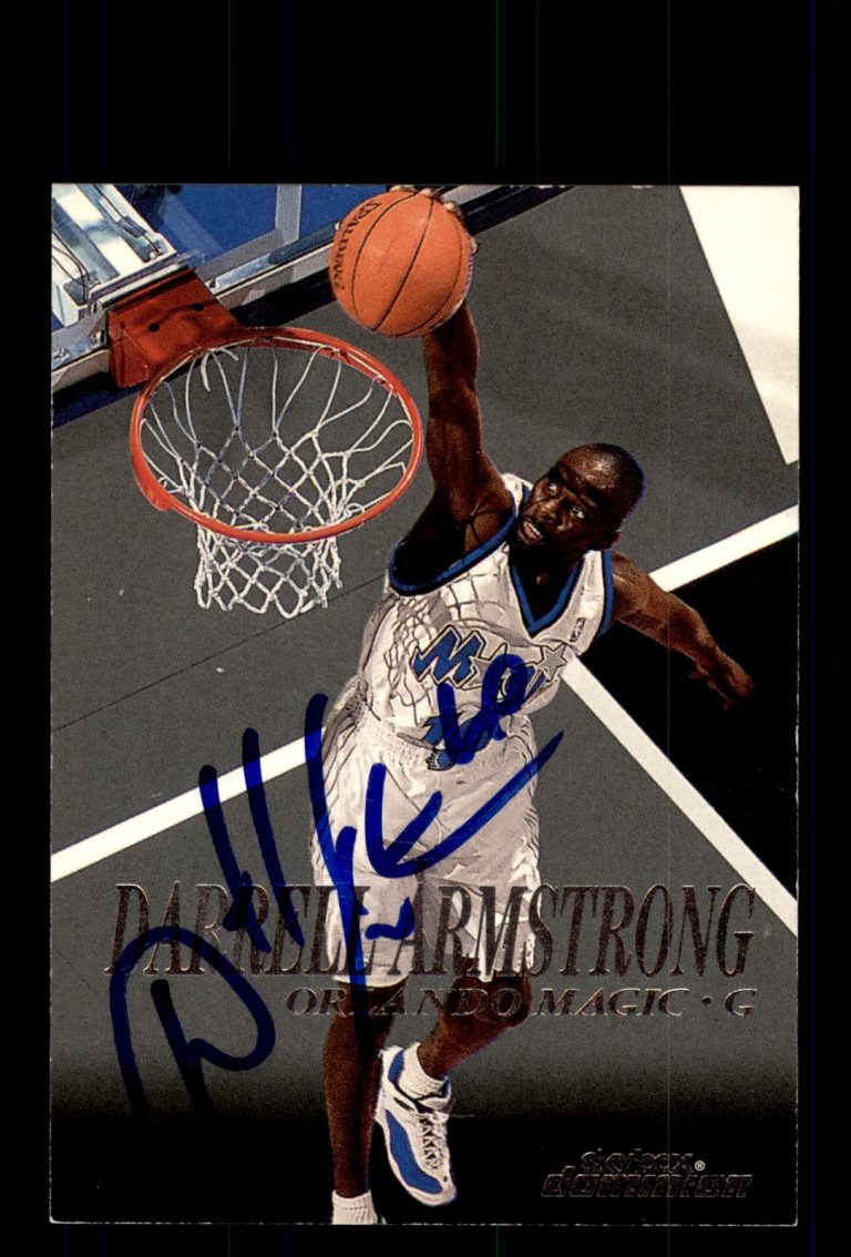 Signed Basketball Card Auto Darrell Armstrong 1999-00 SkyBox Dominion #163 Magic