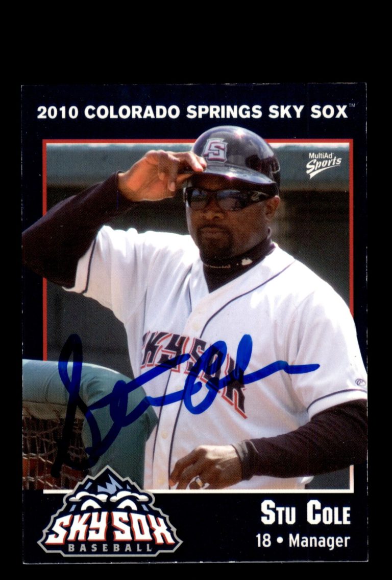 Signed Baseball Card Auto Stu Cole 2010 MultiAd Colorado Springs Sky Sox #30