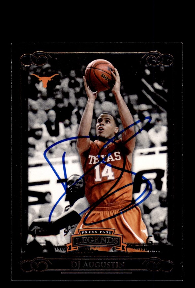 Signed Basketball Card Auto D.J. Augustin 2008-09 Press Pass #28 Texas Longhorns