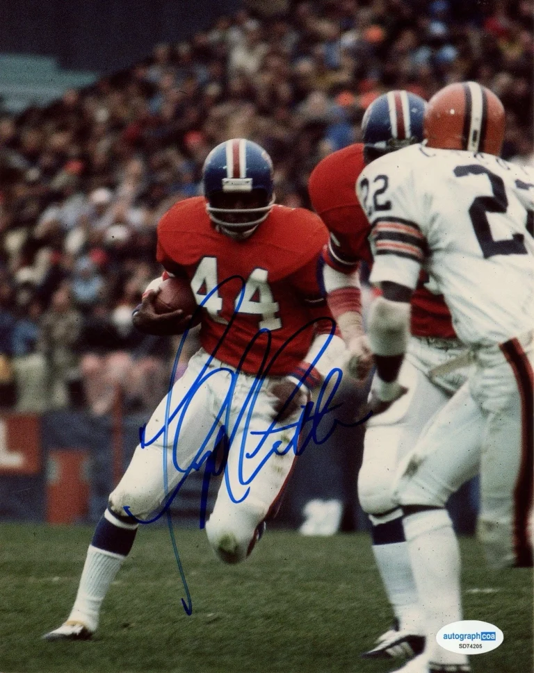 DENVER BRONCOS FLOYD LITTLE SIGNED AUTOGRAPHED PHOTO NFL HOF ACOA CERT SYRACUSE