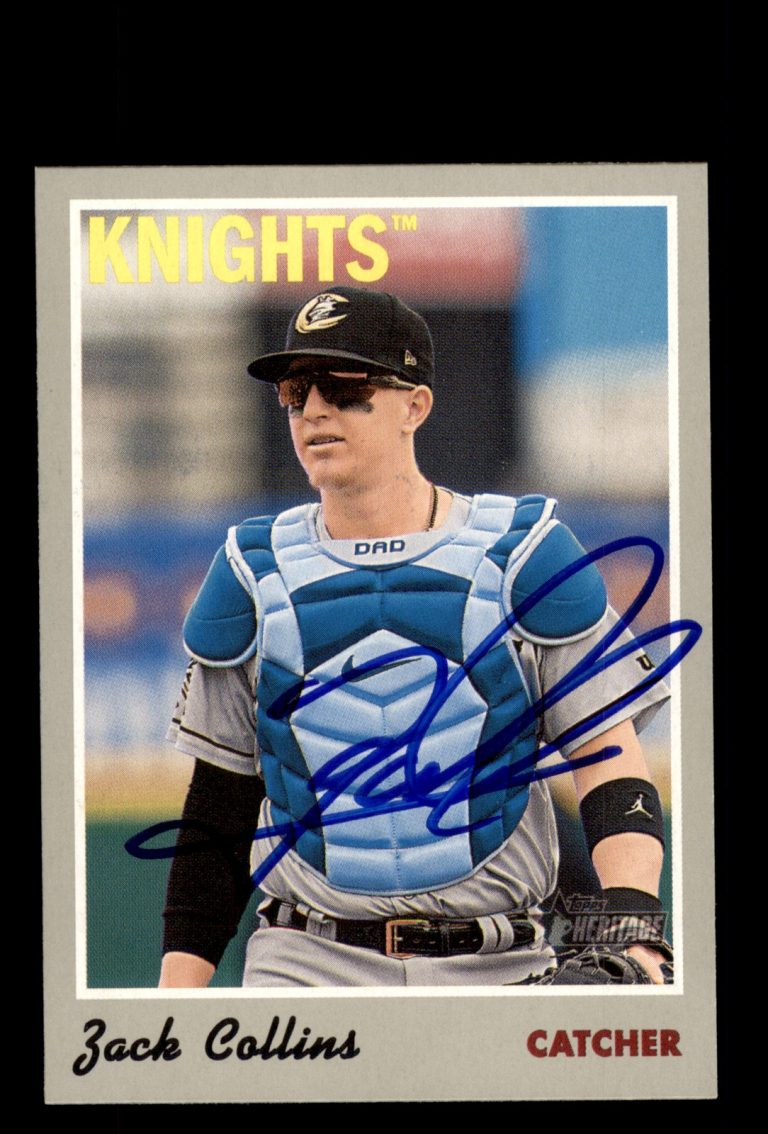 Signed Baseball Card Auto Zack Collins 2019 Topps Heritage Minor #63