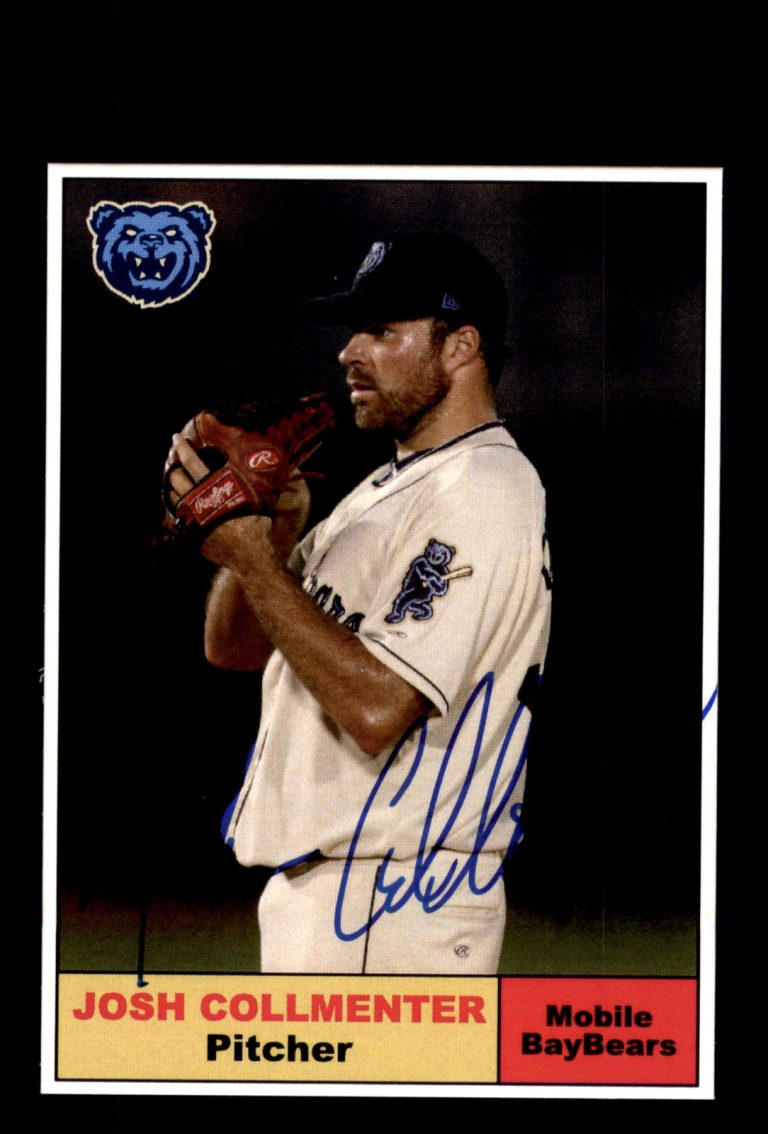 Signed Baseball Card Auto Josh Collmenter 2010 Mobile BayBears
