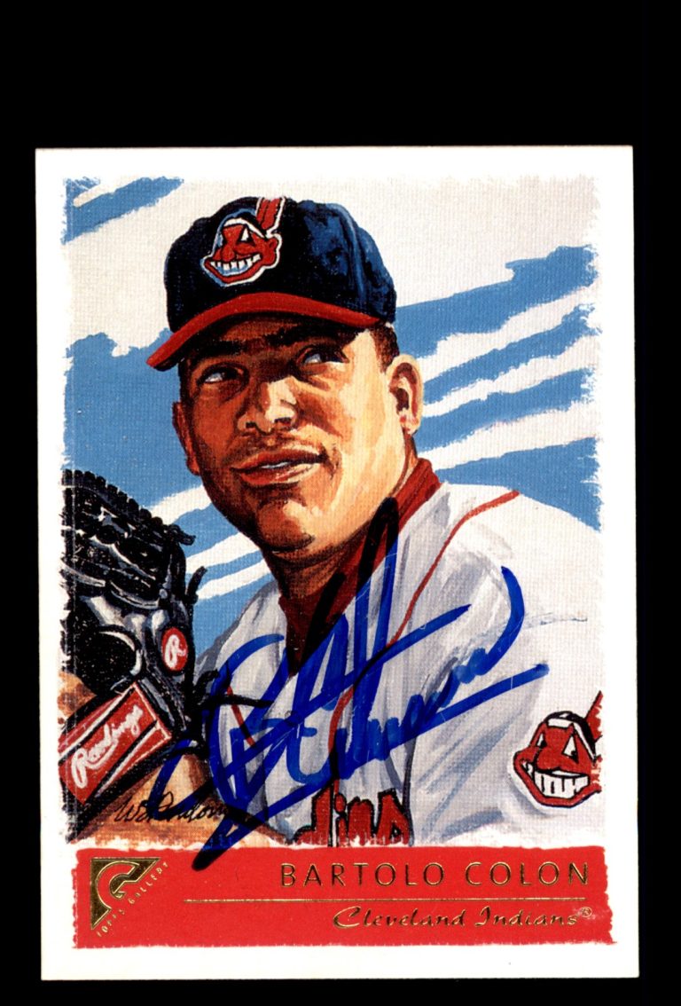 Signed Baseball Card Auto Bartolo Colon 2001 Topps Gallery #5 Cleveland Indians