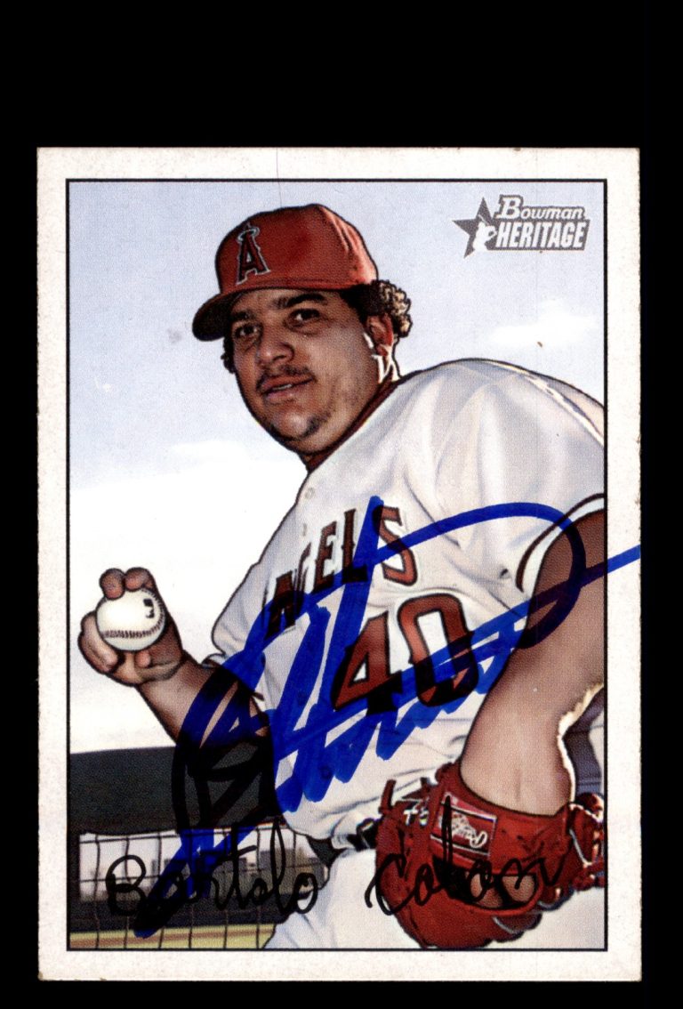 Signed Baseball Card Auto Bartolo Colon 2007 Bowman Heritage #54 Angels
