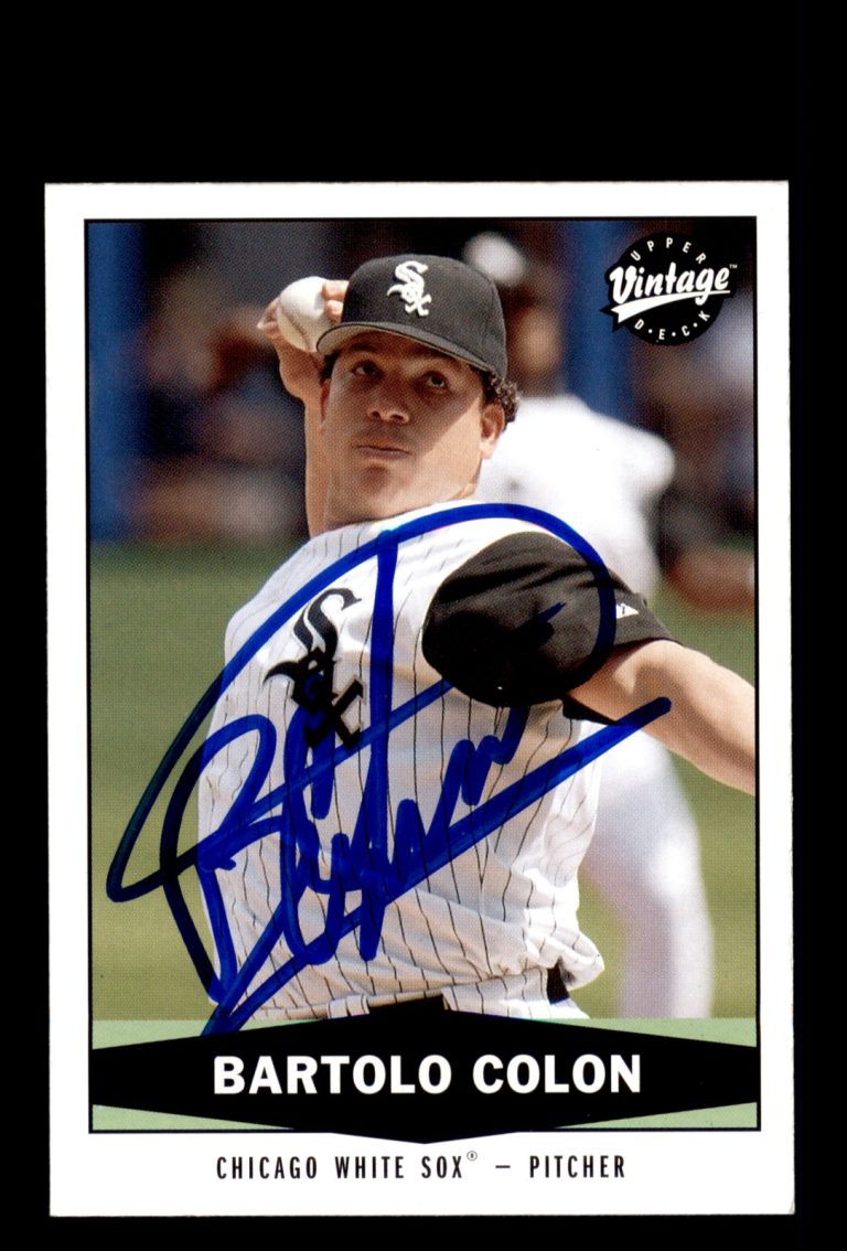 Signed Baseball Card Auto Bartolo Colon 2004 Upper Deck Vintage #37 White Sox