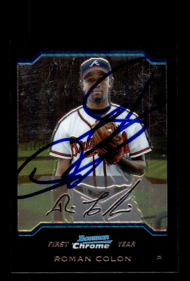 Signed Baseball Card Auto Roman Colon 2004 Bowman Chrome #BDP30 Atlanta Braves
