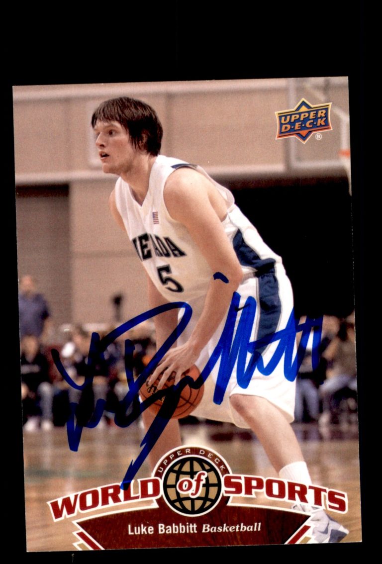 Signed Basketball Card Auto Luke Babbitt 2010 Upper Deck World of Sports #36