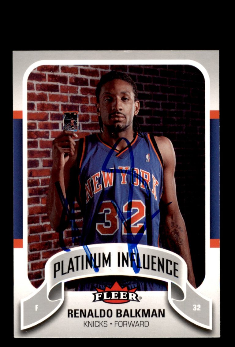 Signed Basketball Card Auto Renaldo Balkman 2006-07 Fleer #PI-BA New York Knicks