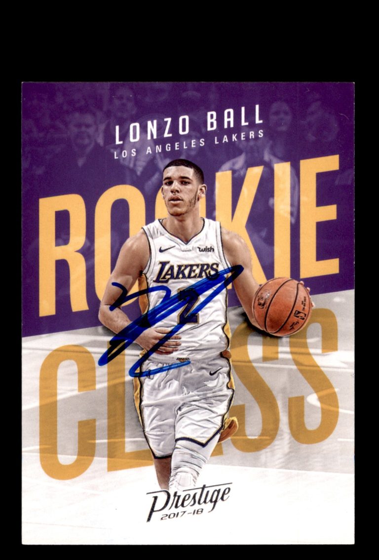 Signed Basketball Card Auto Lonzo Ball 2017-18 Panini Prestige #2 LA Lakers