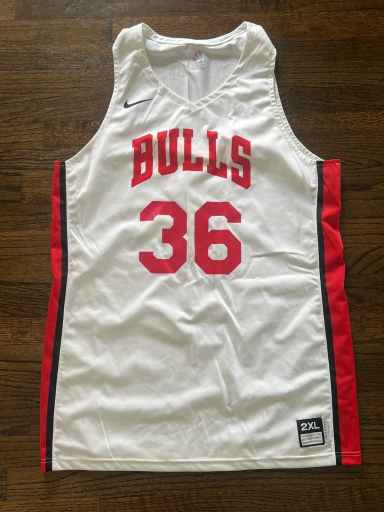NBA SUMMER LEAGUE GAME USED BASKETBALL JERSEY CHICAGO BULLS SHAWN LONG LOUISIANA