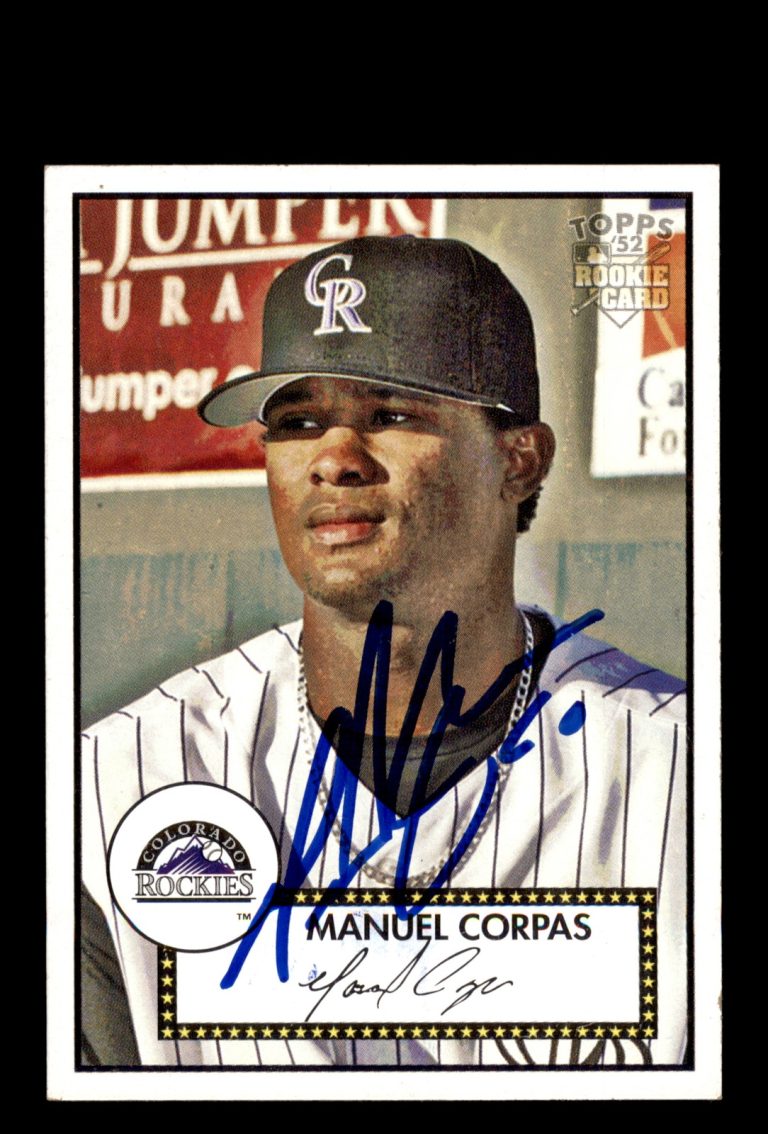 Signed Baseball Card Auto Manny Corpas 2006 Topps '52 Rookies #153 Rockies