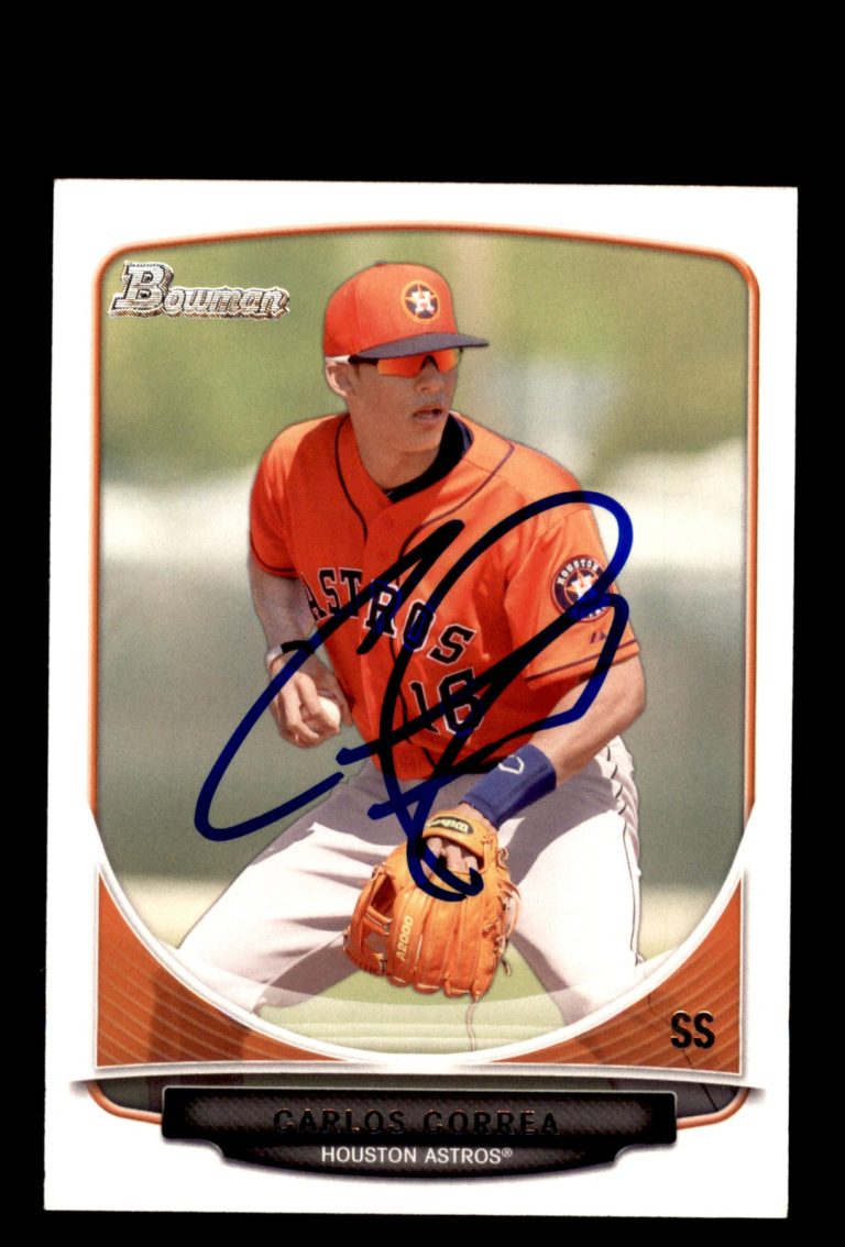 Signed Baseball Card Auto Carlos Correa 2013 Bowman #TP-10 Astros RC