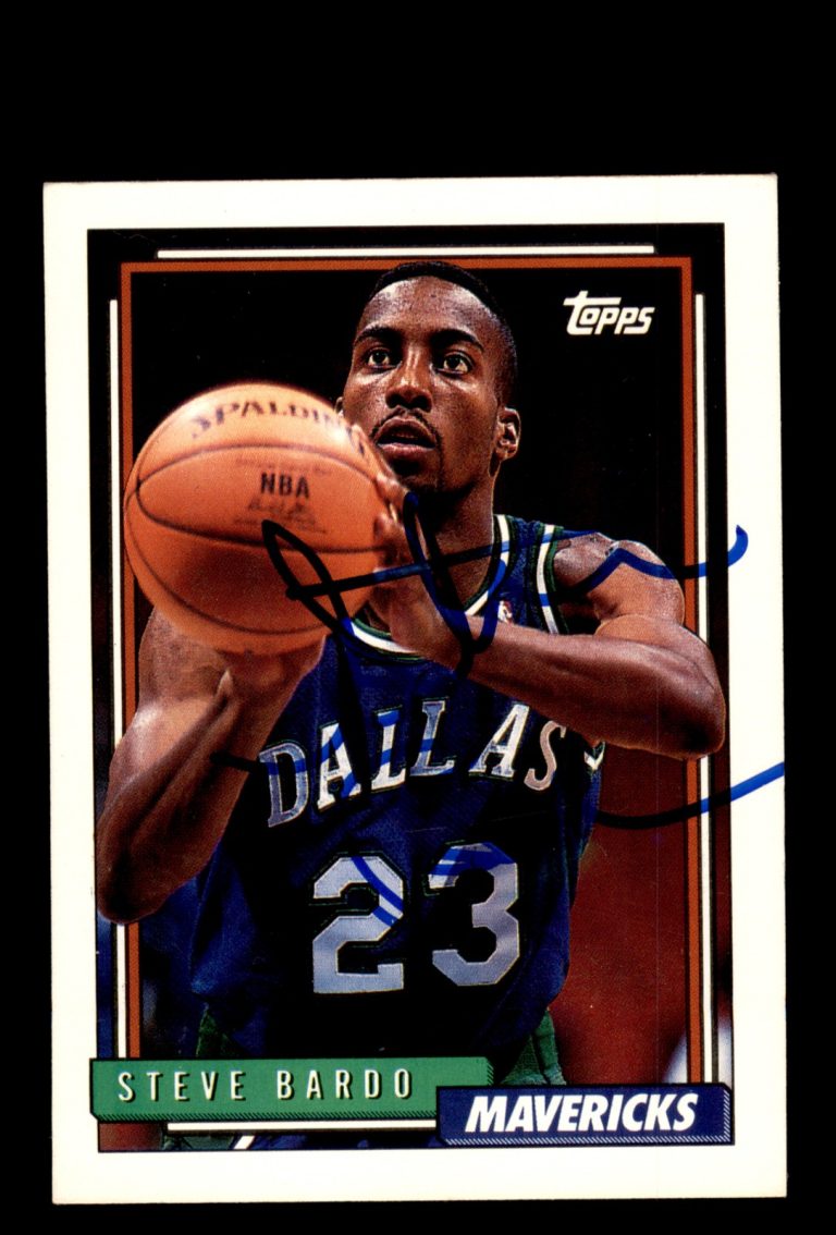 Signed Basketball Card Auto Steve Bardo 1992-93 Topps #307 Dallas Mavericks