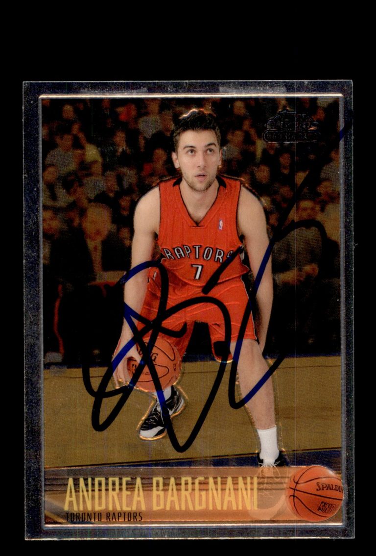 Signed Basketball Card Auto Andrea Bargnani 2006-07 Topps Chrome Var. #180