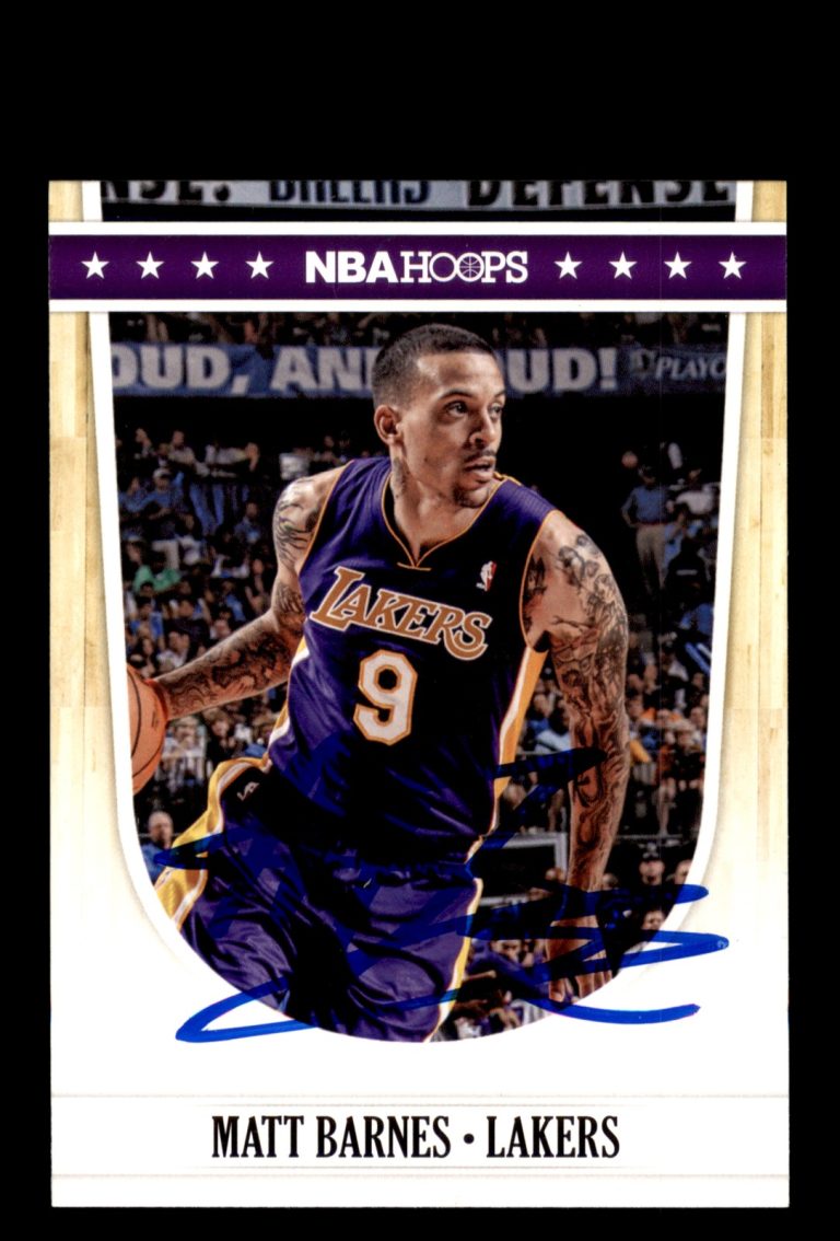 Signed Basketball Card Auto Matt Barnes 2011-12 Hoops #96 Los Angeles Lakers