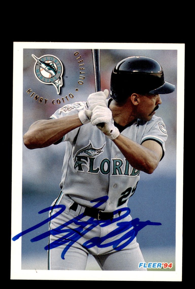 Signed Baseball Card Auto Henry Cotto 1994 Fleer #465 Florida Marlins
