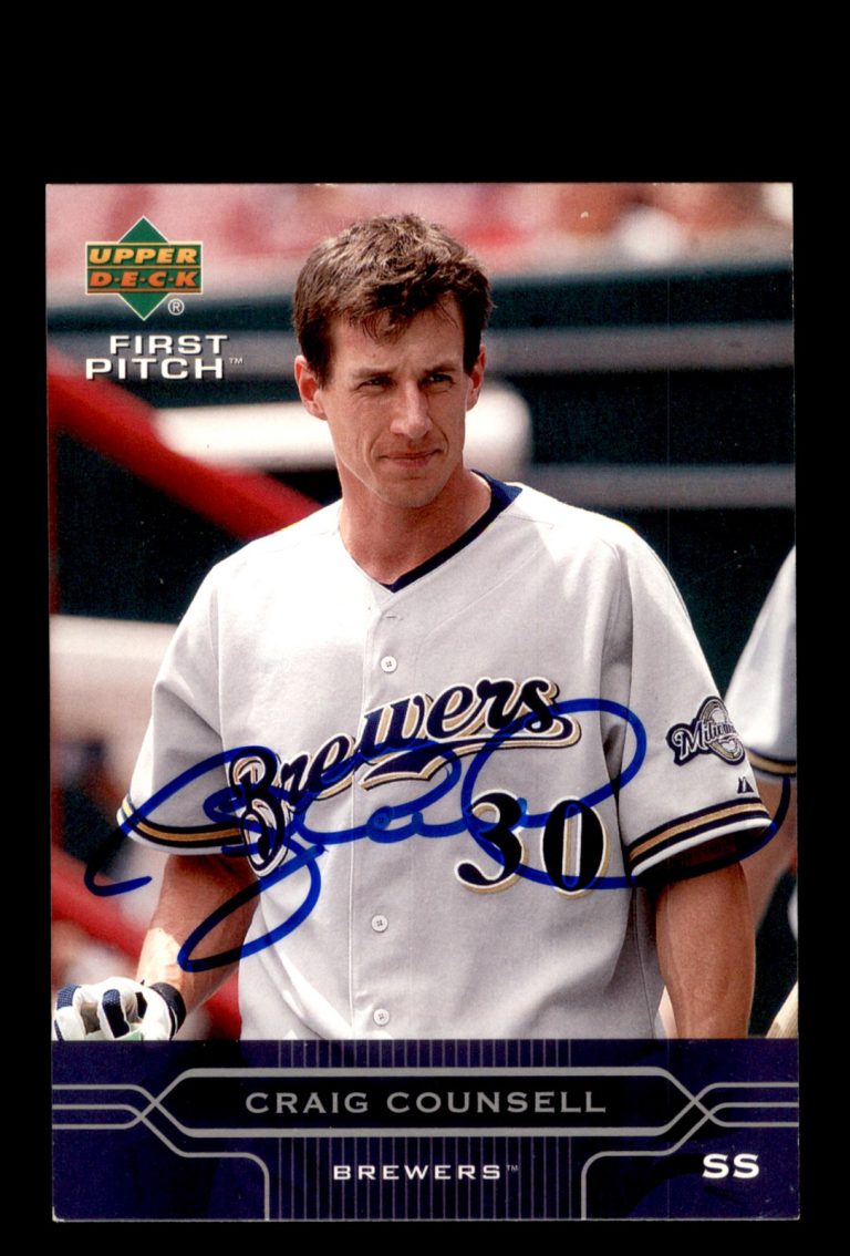 Signed Baseball Card Auto Craig Counsell 2005 Upper Deck First Pitch #109