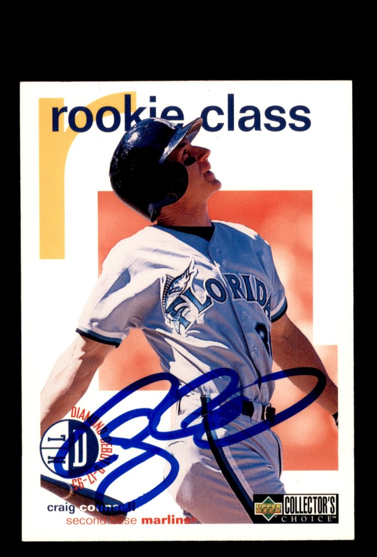 Signed Baseball Card Auto Craig Counsell 1998 Collector's Choice #101 Marlins