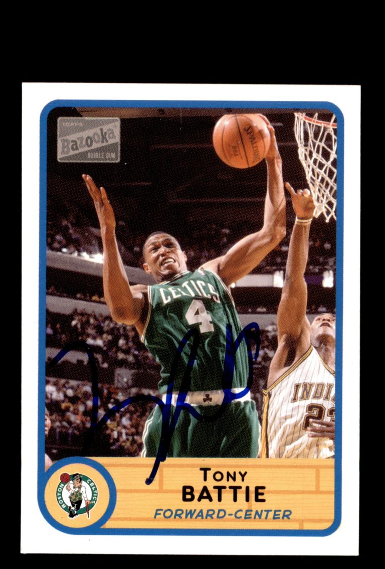 Signed Basketball Card Auto Tony Battie 2003-04 Bazooka #144 Boston Celtics