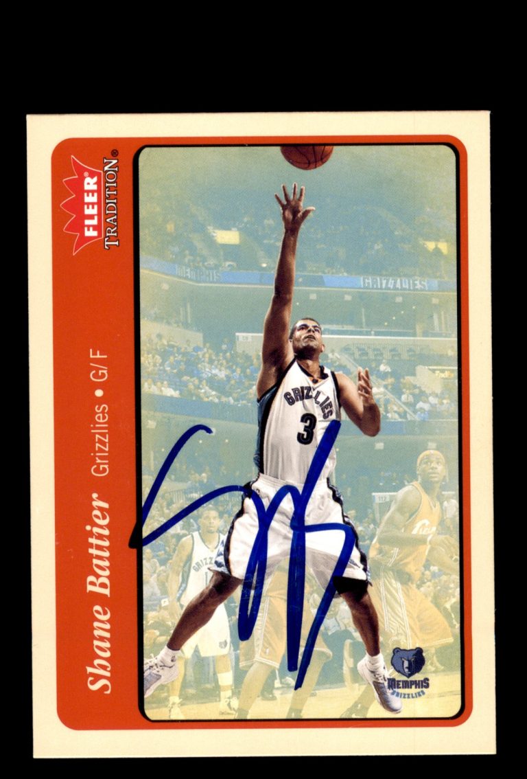 Signed Basketball Card Auto Shane Battier 2004-05 Fleer Tradition #108 Grizzlies