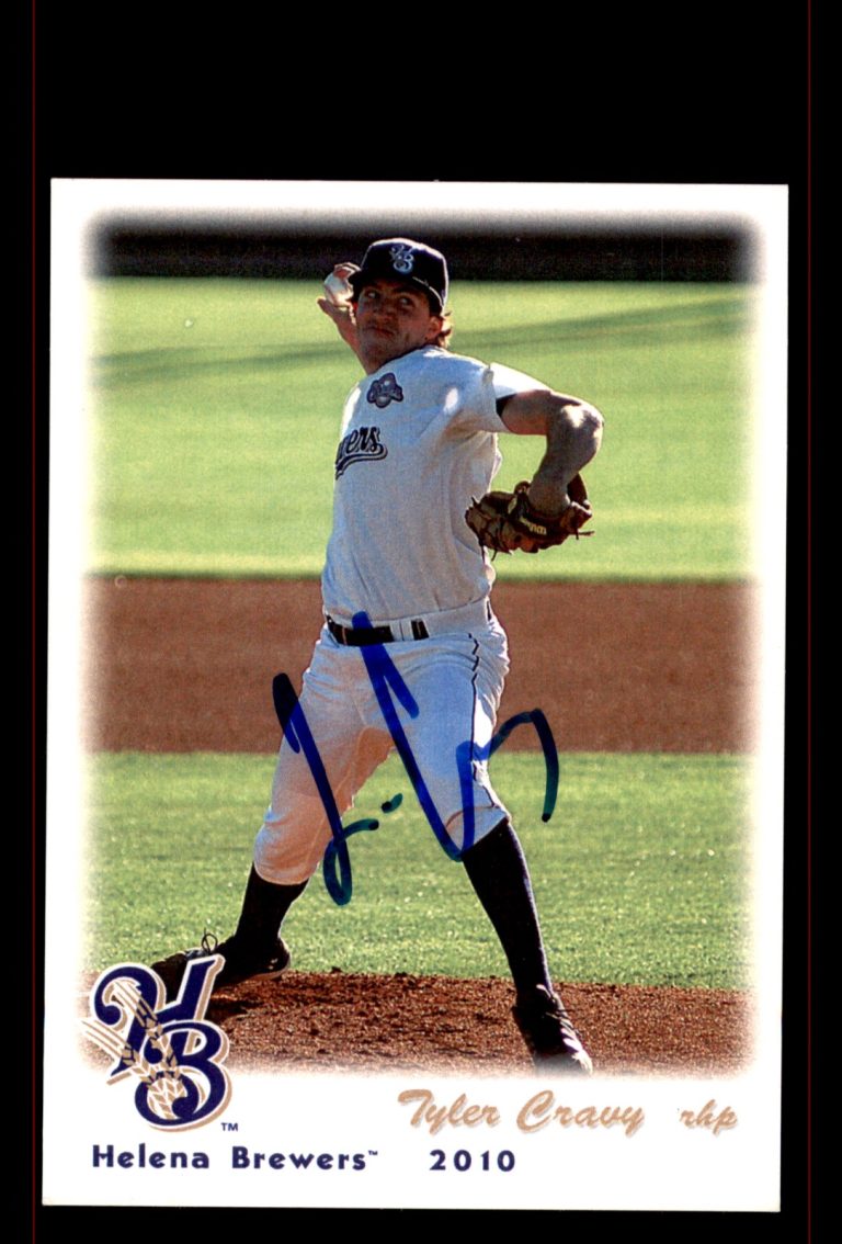 Signed Baseball Card Auto Tyler Cravy 2010 Grandstand Helena Brewers