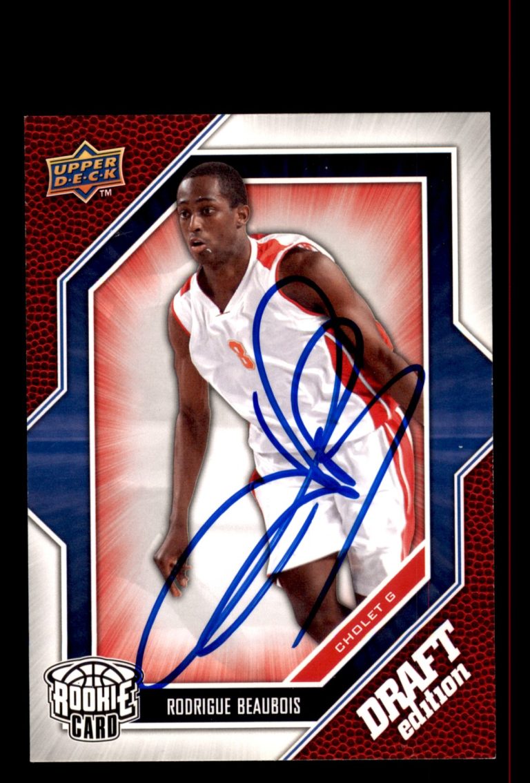 Signed Basketball Card Auto Rodrigue Beaubois 2009-10 Upper Deck Draft #14