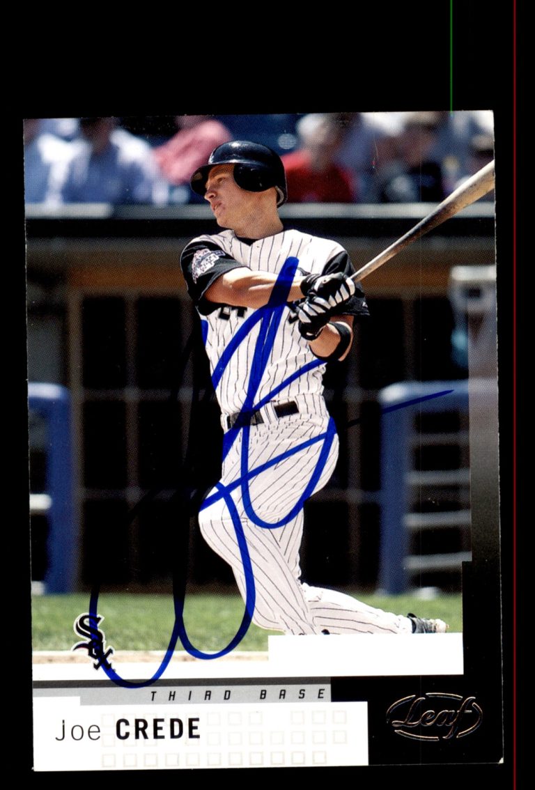 Signed Baseball Card Auto Joe Crede 2004 Leaf #23 Chicago White Sox