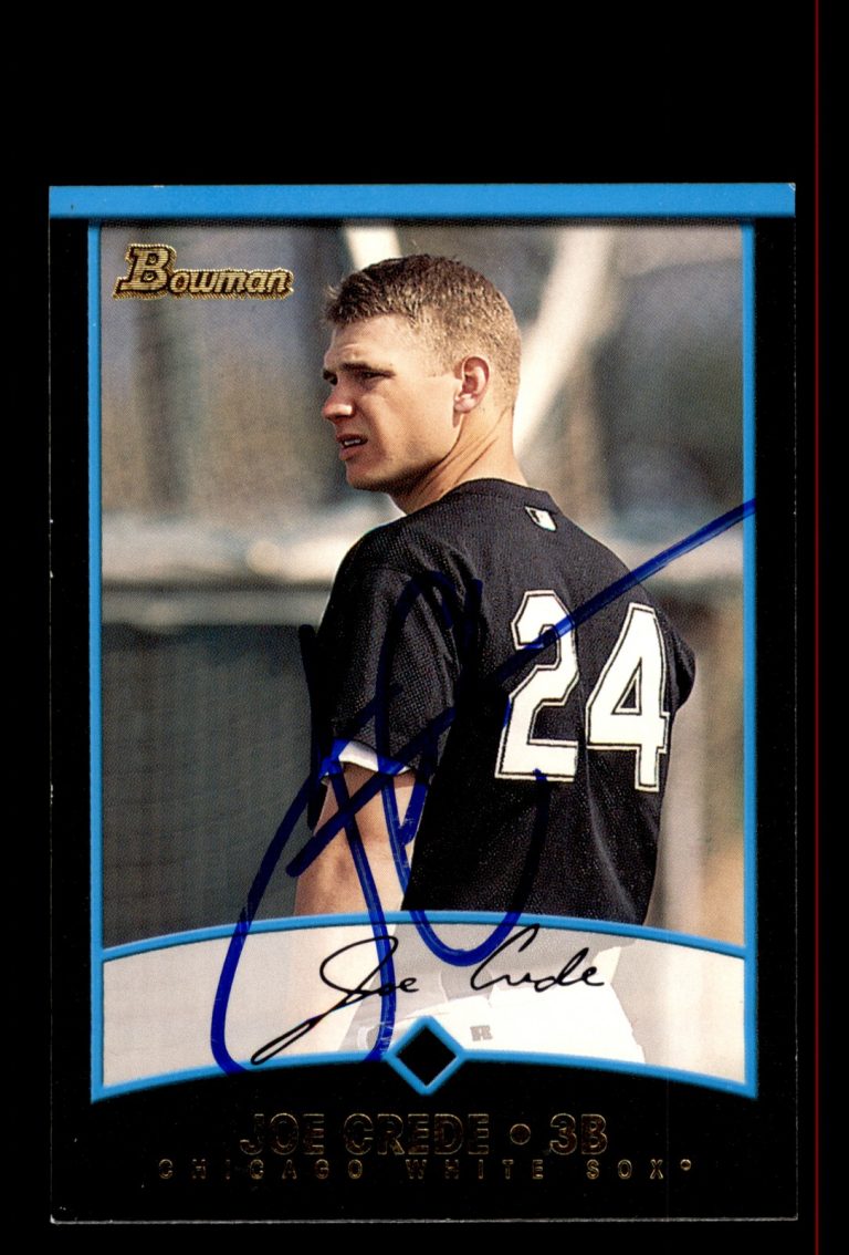 Signed Baseball Card Auto Joe Crede 2001 Bowman #336 Chicago White Sox