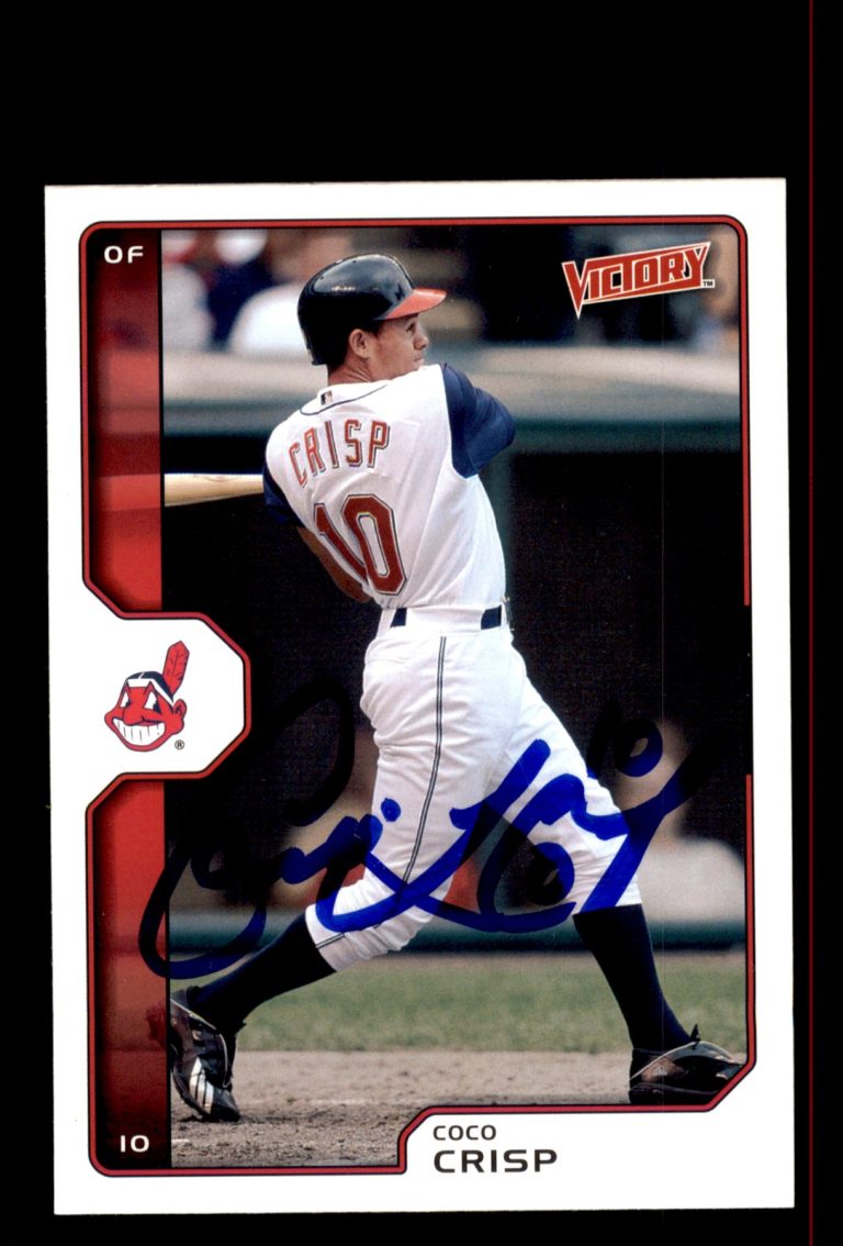 Signed Baseball Card Auto Coco Crisp 2002 Upper Deck Victory Update #562 Indians