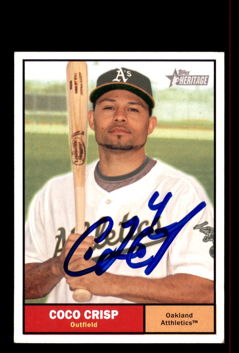 Signed Baseball Card Auto Coco Crisp 2010 Topps Heritage #277 Oakland Athletics
