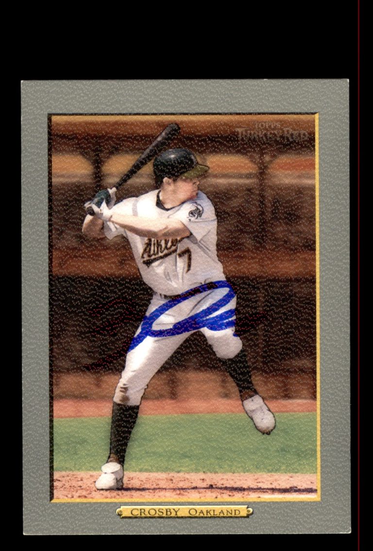 Signed Baseball Card Auto Bobby Crosby 2006 Topps Turkey Red #417 Oakland A's