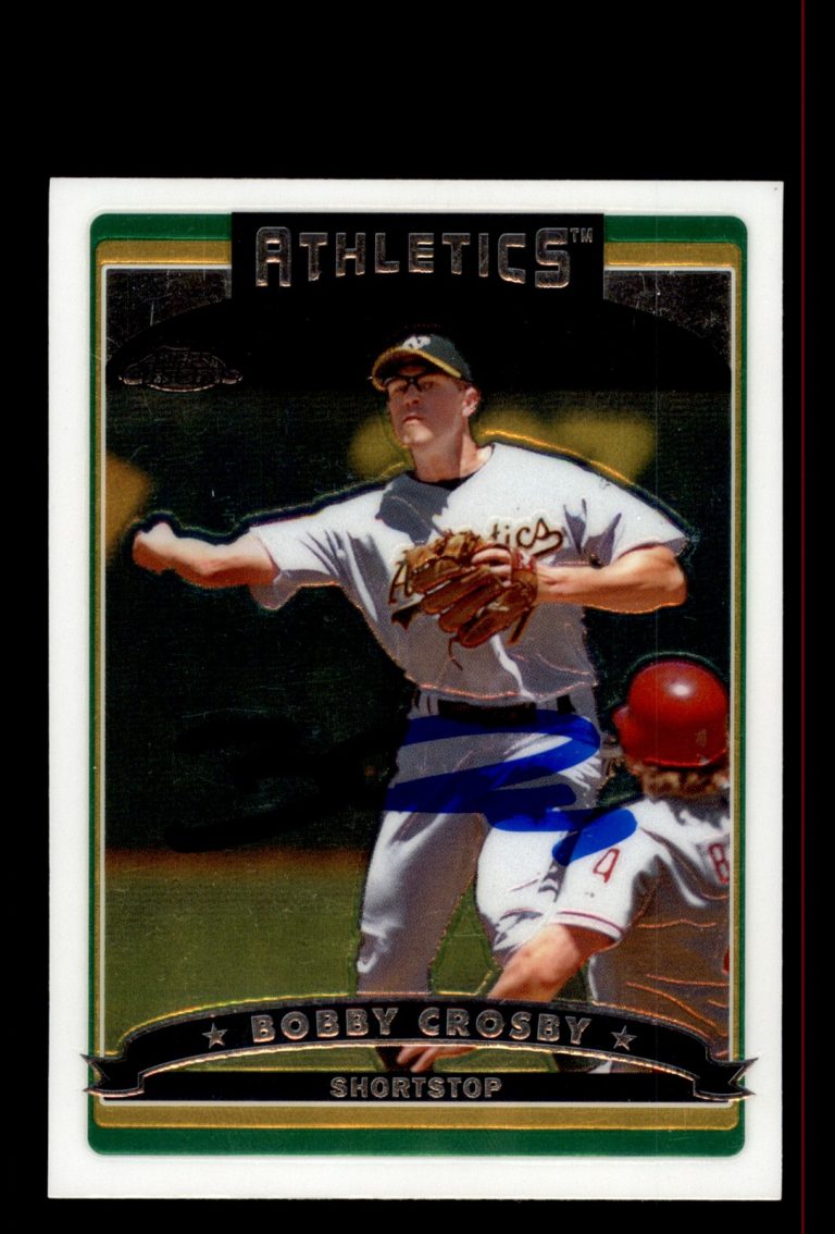 Signed Baseball Card Auto Bobby Crosby 2006 Topps Chrome #238 Oakland Athletics