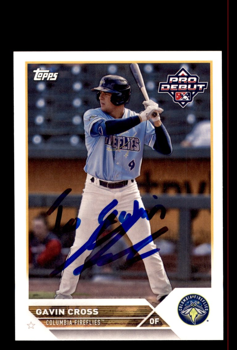 Signed Baseball Card Auto Gavin Cross 2023 Topps Pro Debut #PD-60 Fireflies