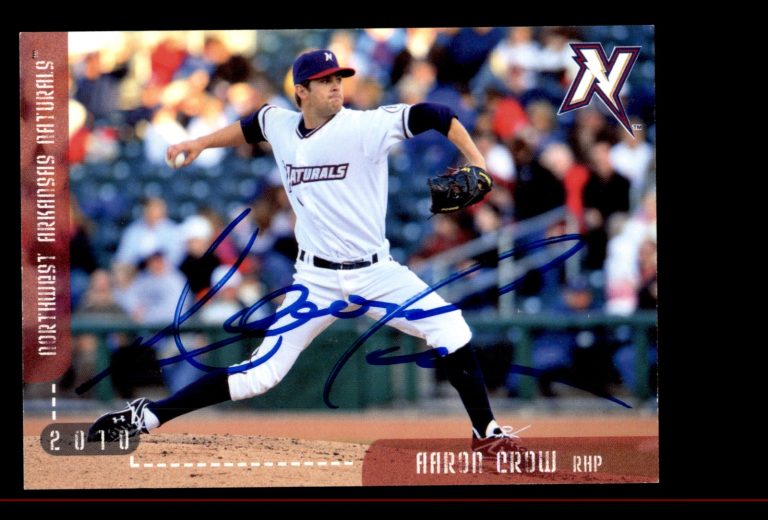 Signed Baseball Card Auto Aaron Crow 2010 Grandstand Northwest Arkansas Naturals