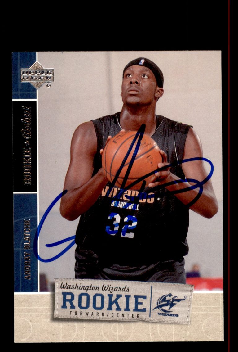Signed Basketball Card Auto Andray Blatche 2005-06 Upper Deck Rookie Debut #132