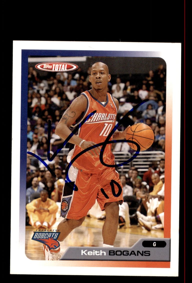 Signed Basketball Card Auto Keith Bogans 2005-06 Topps Total #204 Bobcats