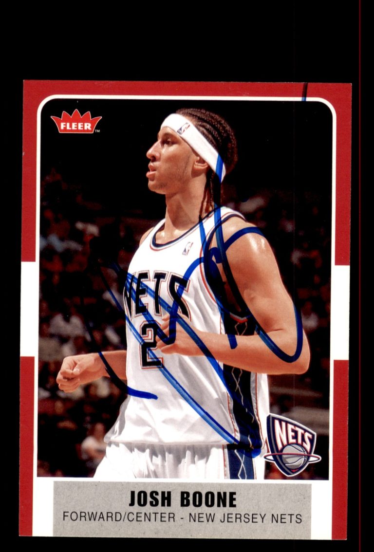 Signed Basketball Card Auto Josh Boone 2007-08 Fleer #41 New Jersey Nets