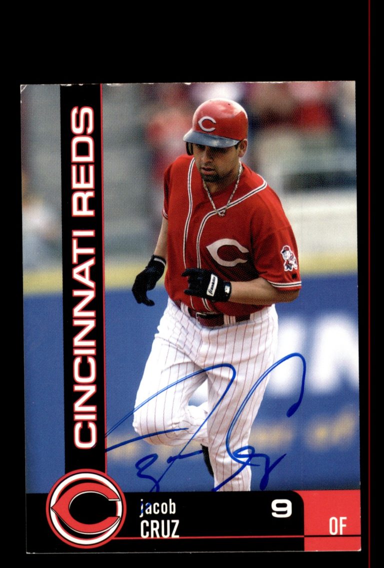Signed Baseball Card Auto Jacob Cruz 2004 Kahn's Cincinnati Reds