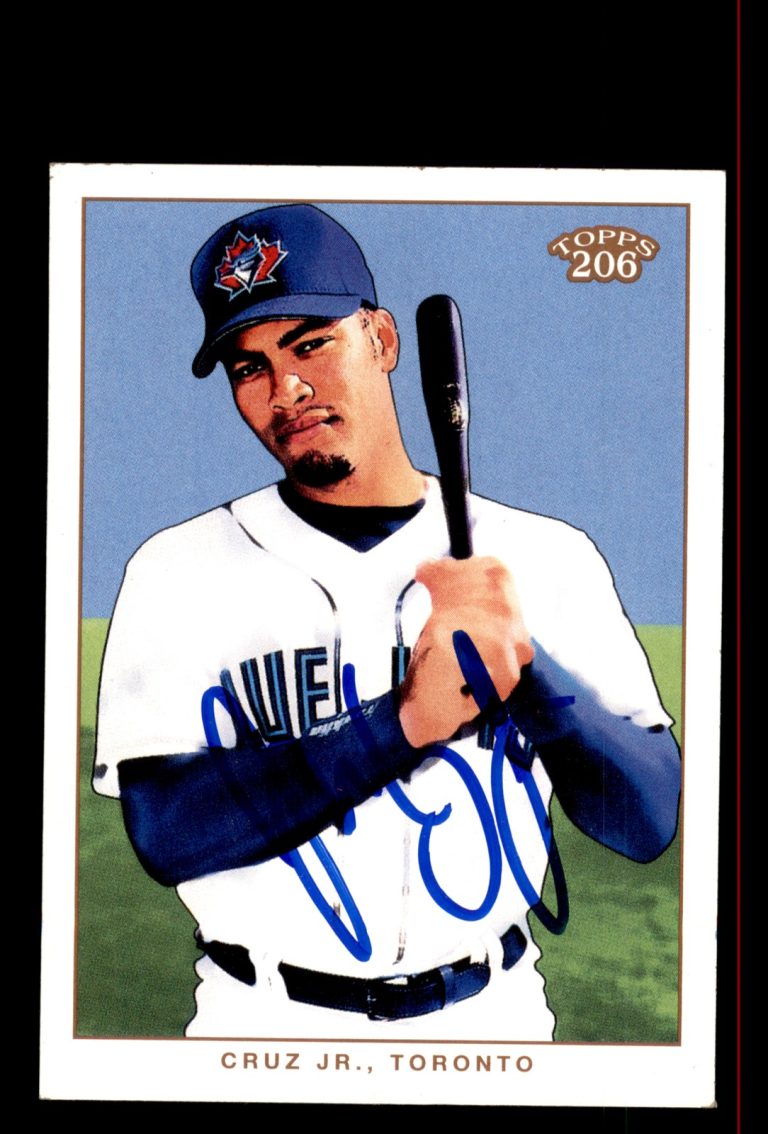 Signed Baseball Card Auto Jose Cruz Jr. 2002 Topps 206 #359 Toronto Blue Jays