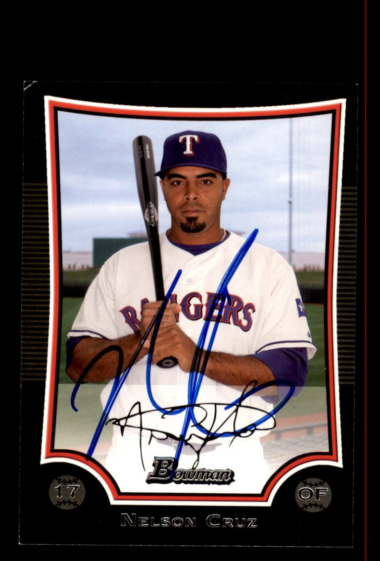 Signed Baseball Card Auto Nelson Cruz 2009 Bowman #111 Texas Rangers