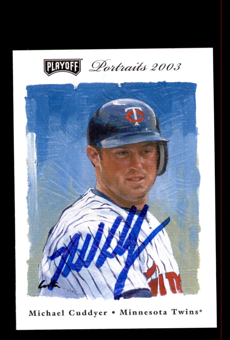Signed Baseball Card Auto Michael Cuddyer 2003 Playoff Portraits #128 Twins