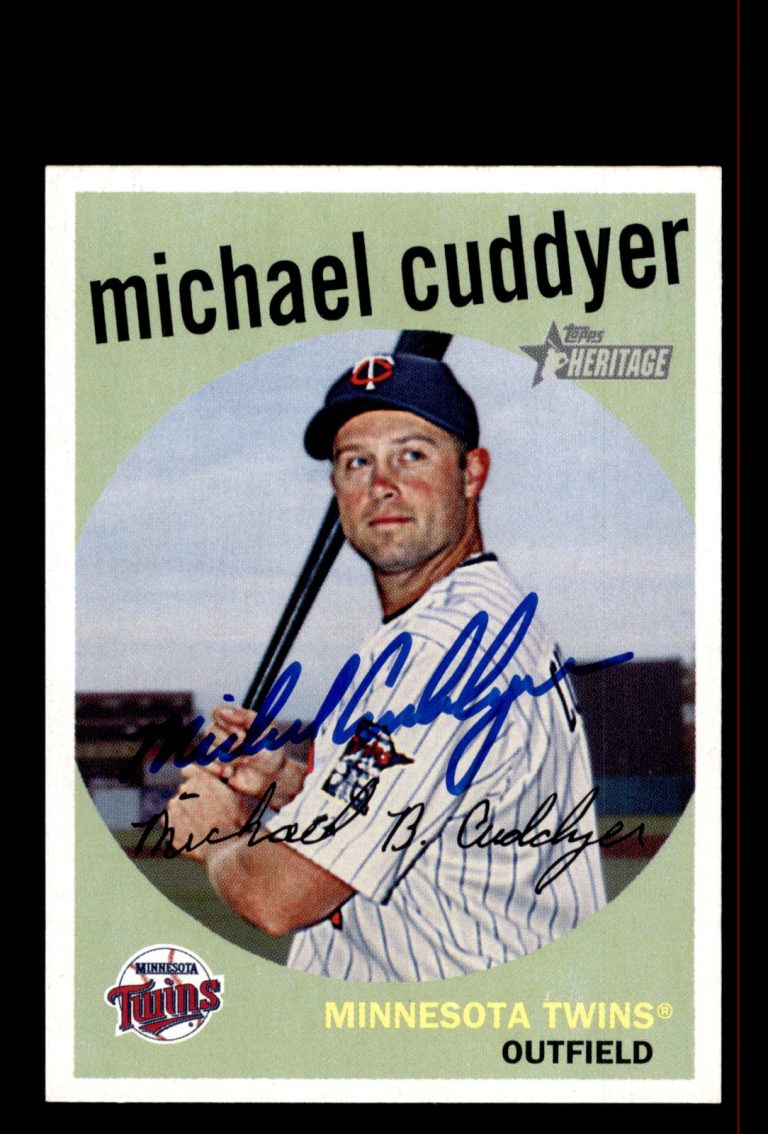 Signed Baseball Card Auto Michael Cuddyer 2008 Topps Heritage #422 Twins