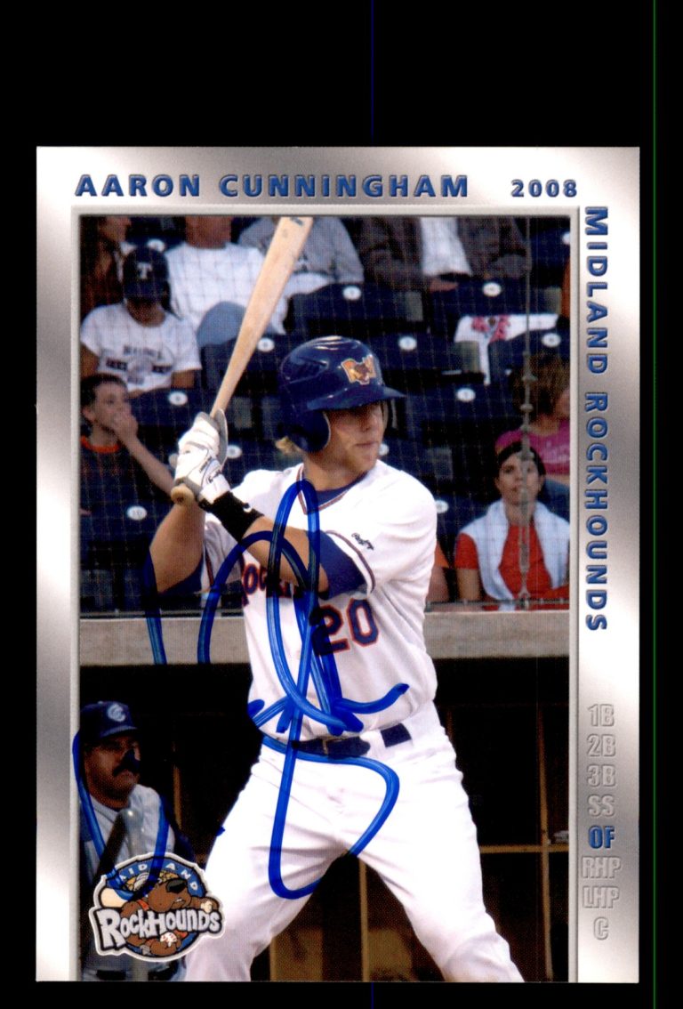 Signed Baseball Card Auto Aaron Cunningham 2008 Choice Midland RockHounds