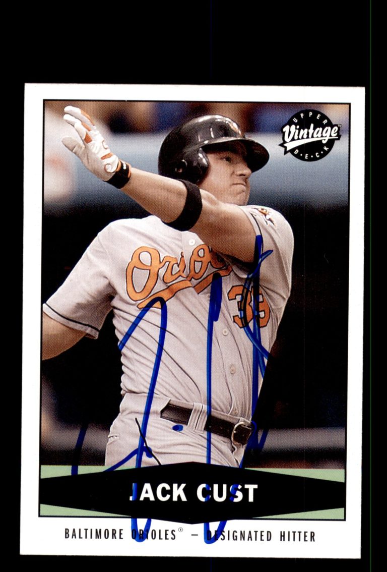 Signed Baseball Card Auto Jack Cust 2004 Upper Deck Vintage #73 Orioles