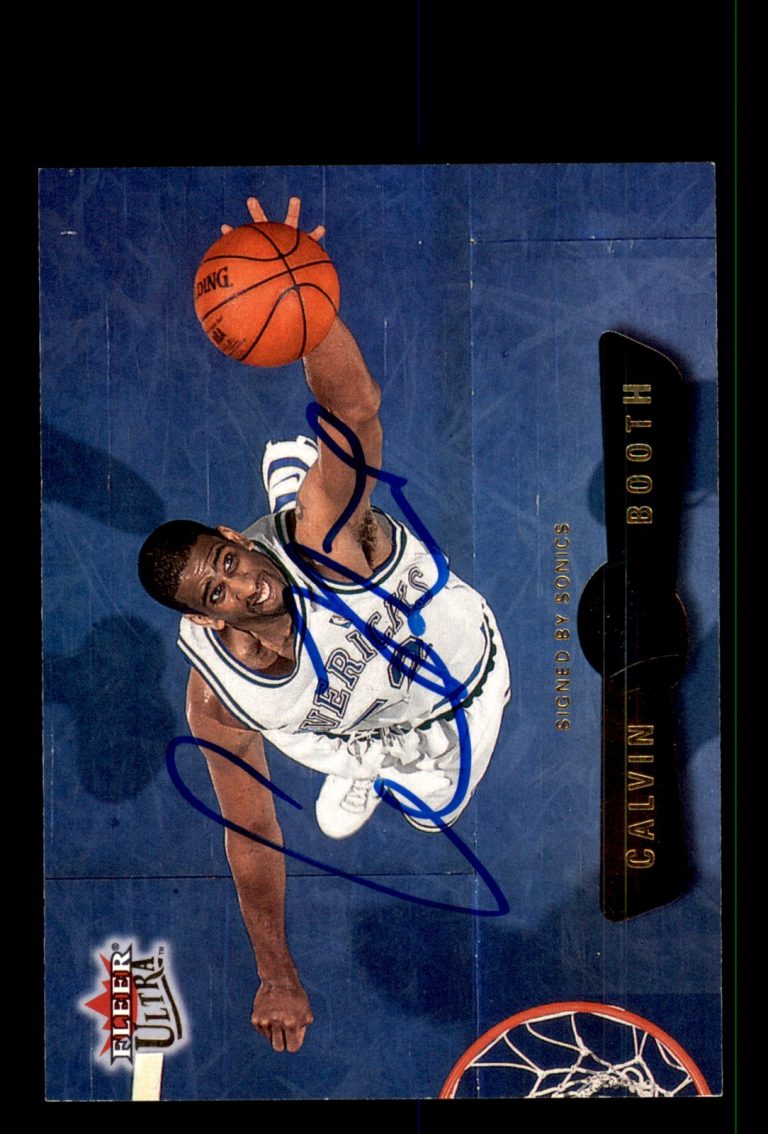 Signed Basketball Card Auto Calvin Booth 2001-02 Fleer Ultra #105 SuperSonics