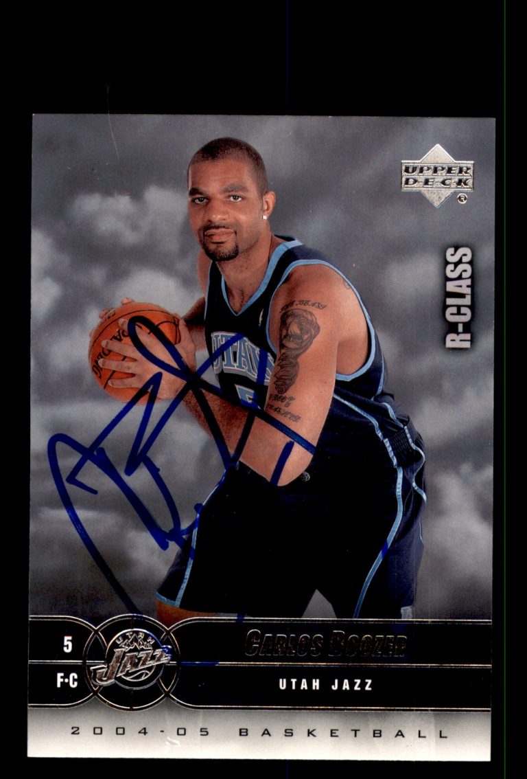 Signed Basketball Card Auto Carlos Boozer 2004-05 Upper Deck R-Class #86 Jazz